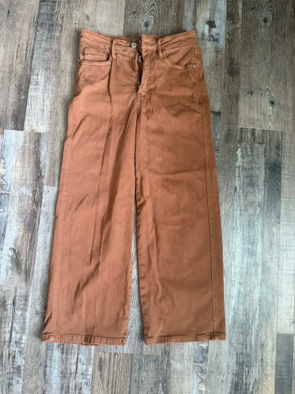 Judy Blue Wide Leg Cropped Jeans - Brown - Picture 1 of 4